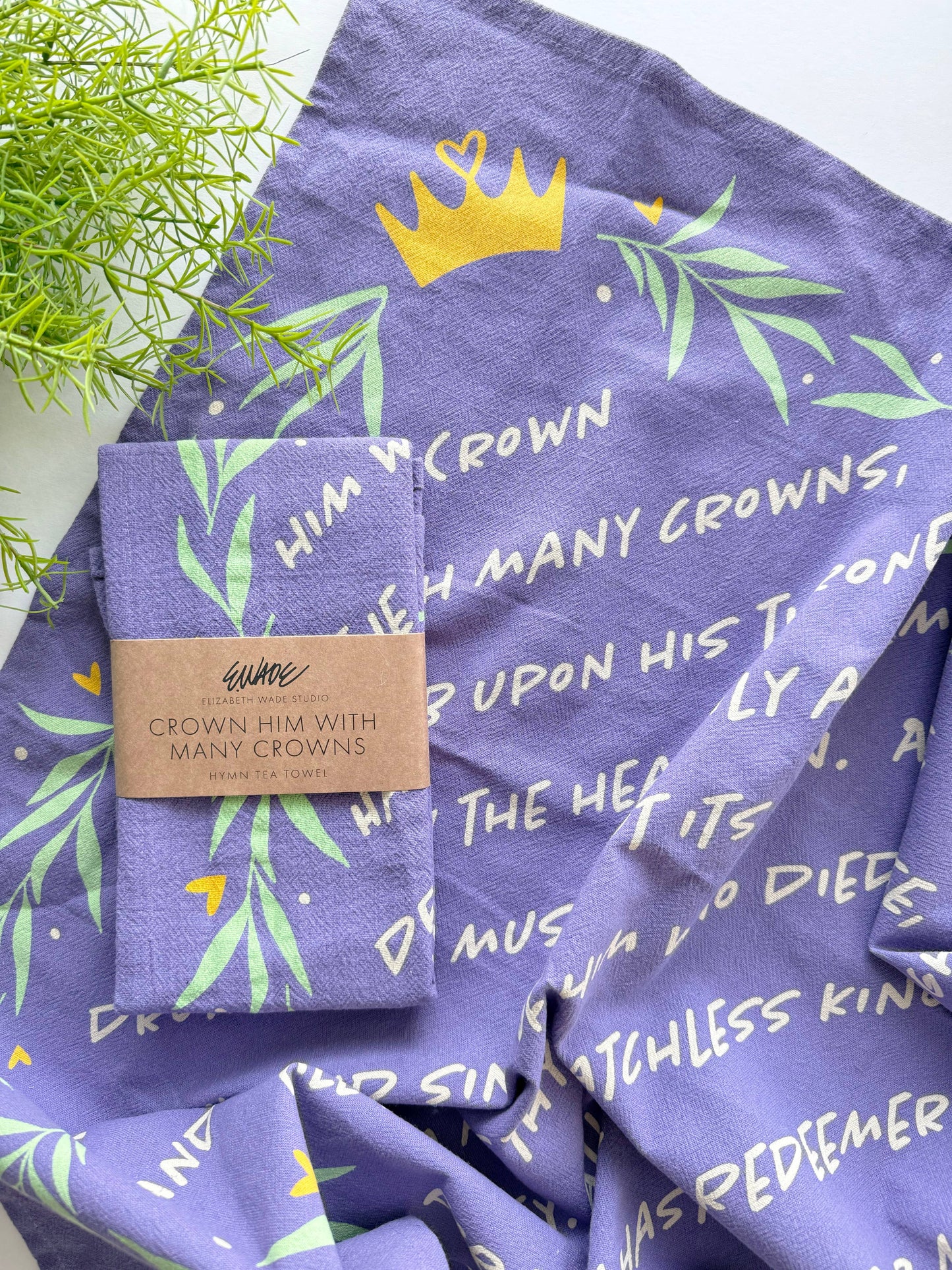 Crown Him Hymn Tea Towel Easter