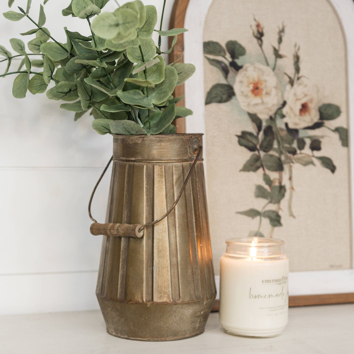 11.25" BRONZE VASE W/ HANDLE
