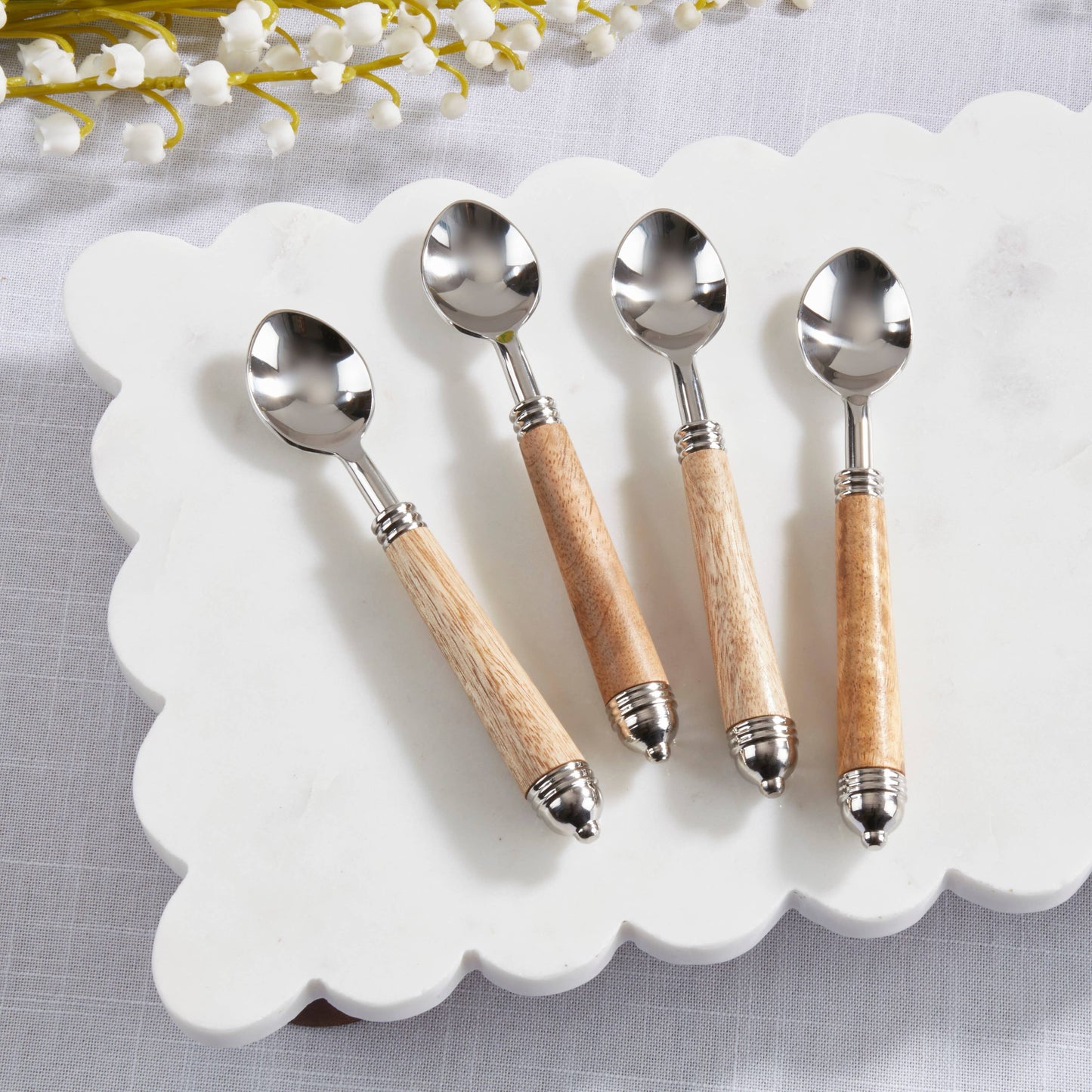 Mango Wood Handle Stainless Steel Teaspoons