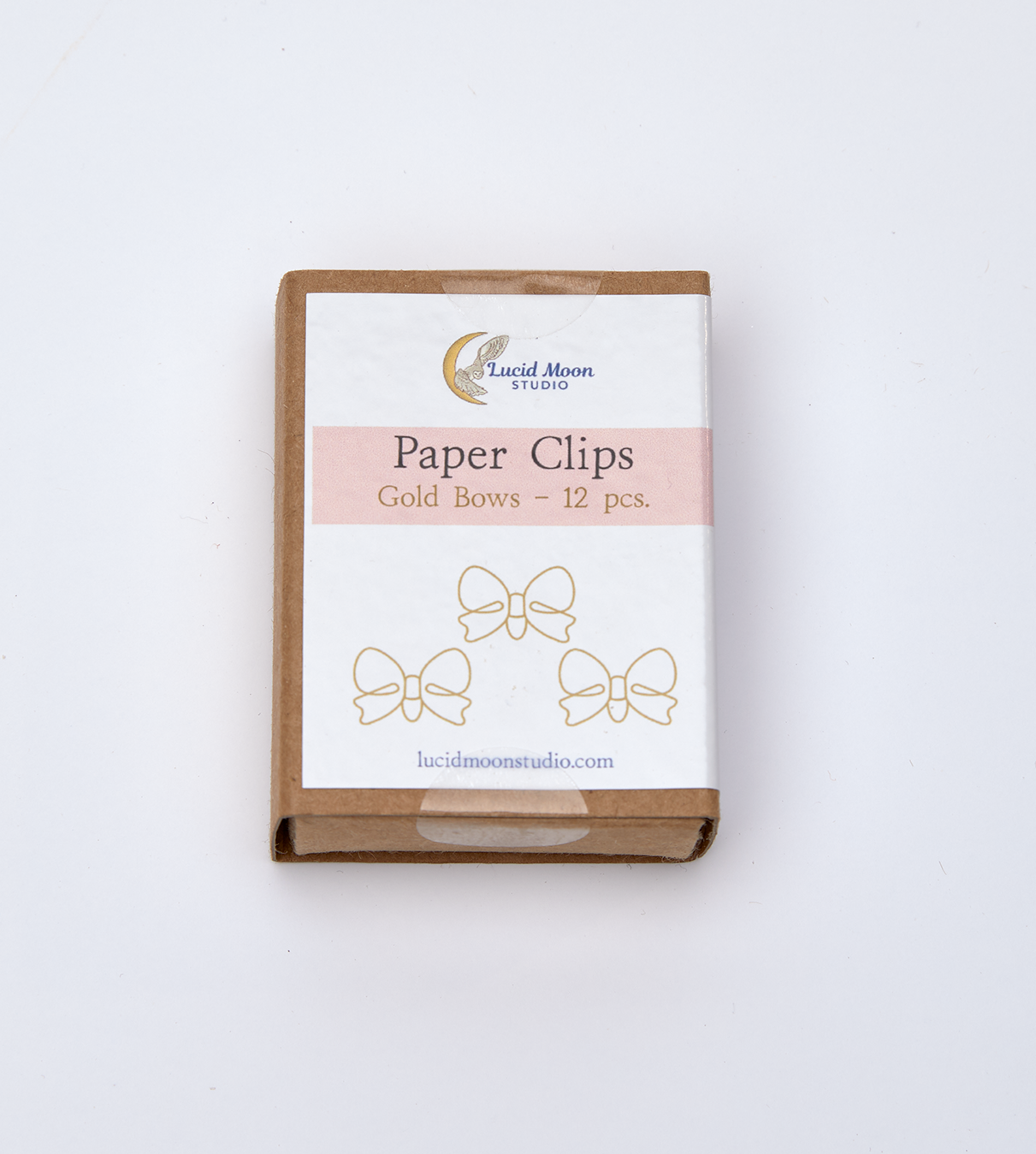 Gold Bows Boxed Paper Clips - Set of 12