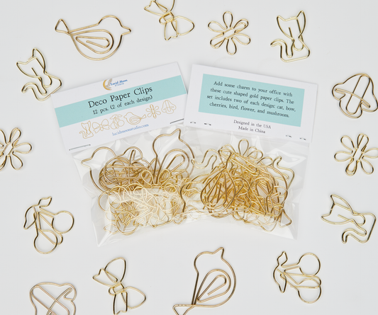 Gold Shaped Paper Clips Assortment Pack
