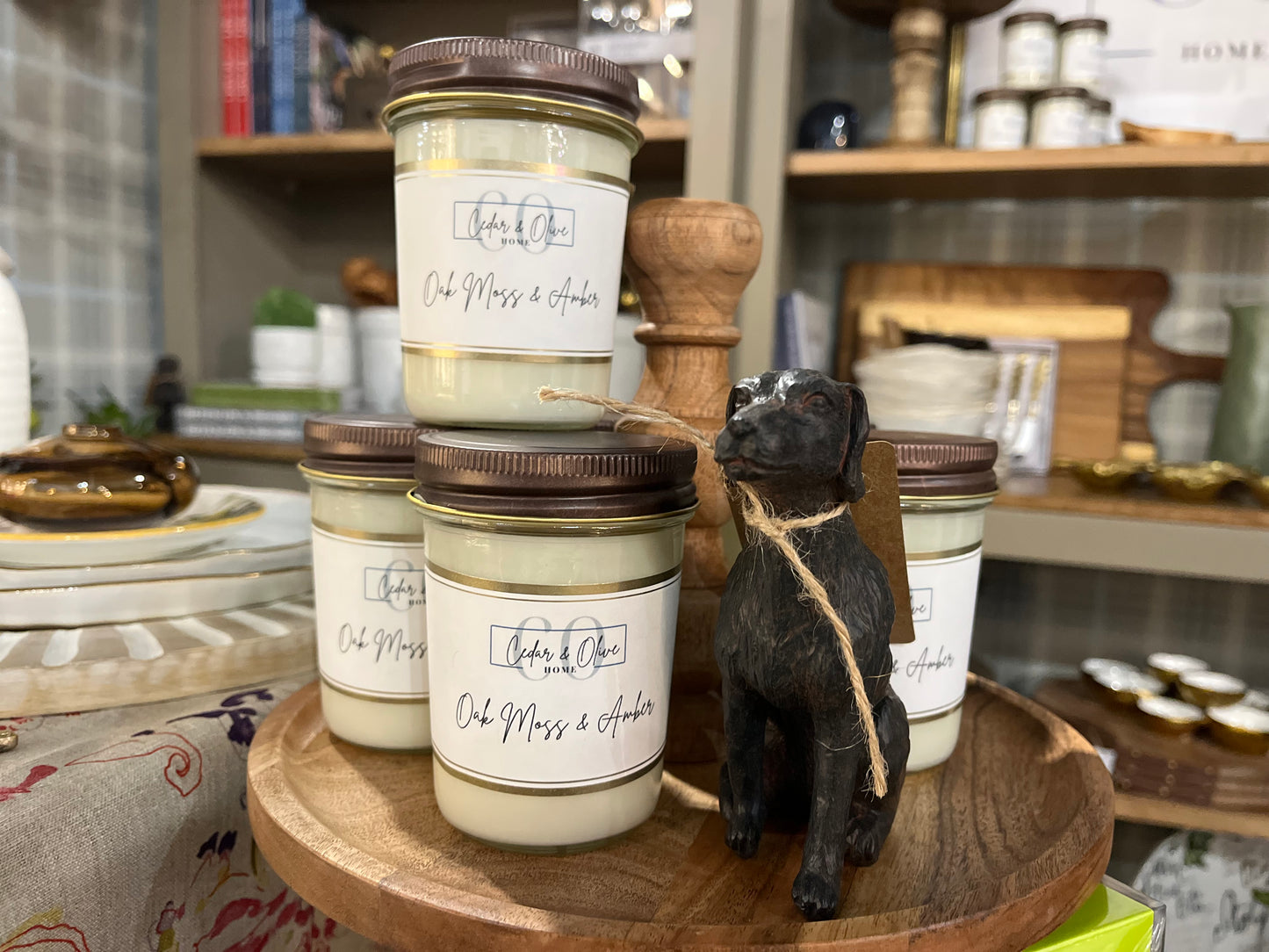 Cedar & Olive 8oz Mason Jar Soy Candles with Rustic  Lid