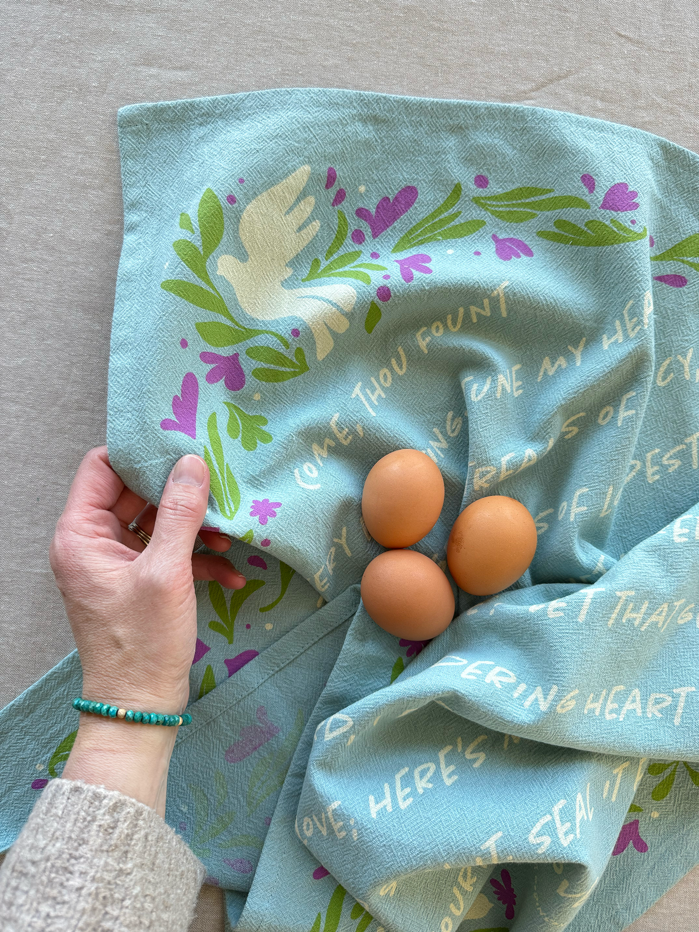 Come Thou Fount Hymn Tea Towel