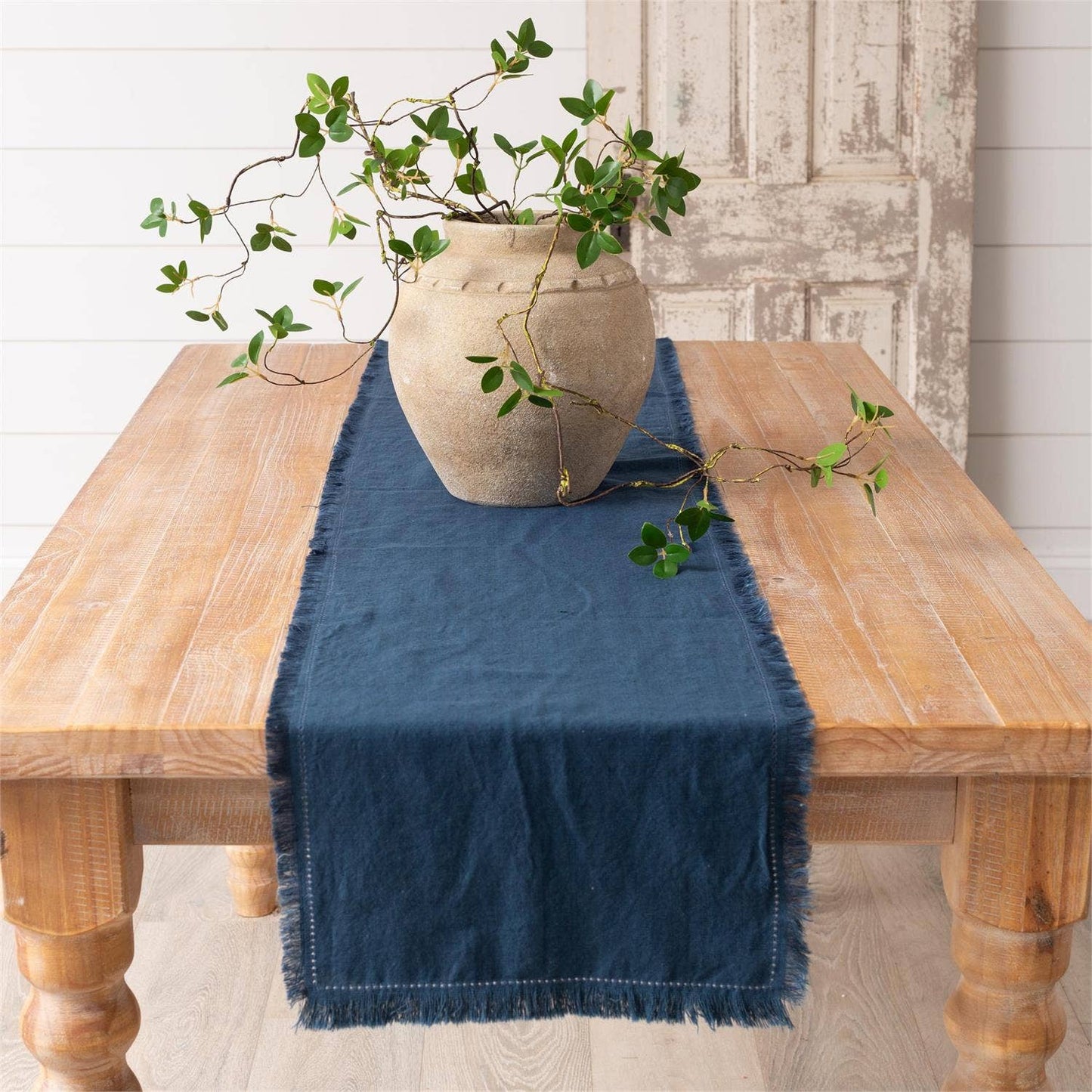 Table Runner - Stonewashed Linen Blend, Blue