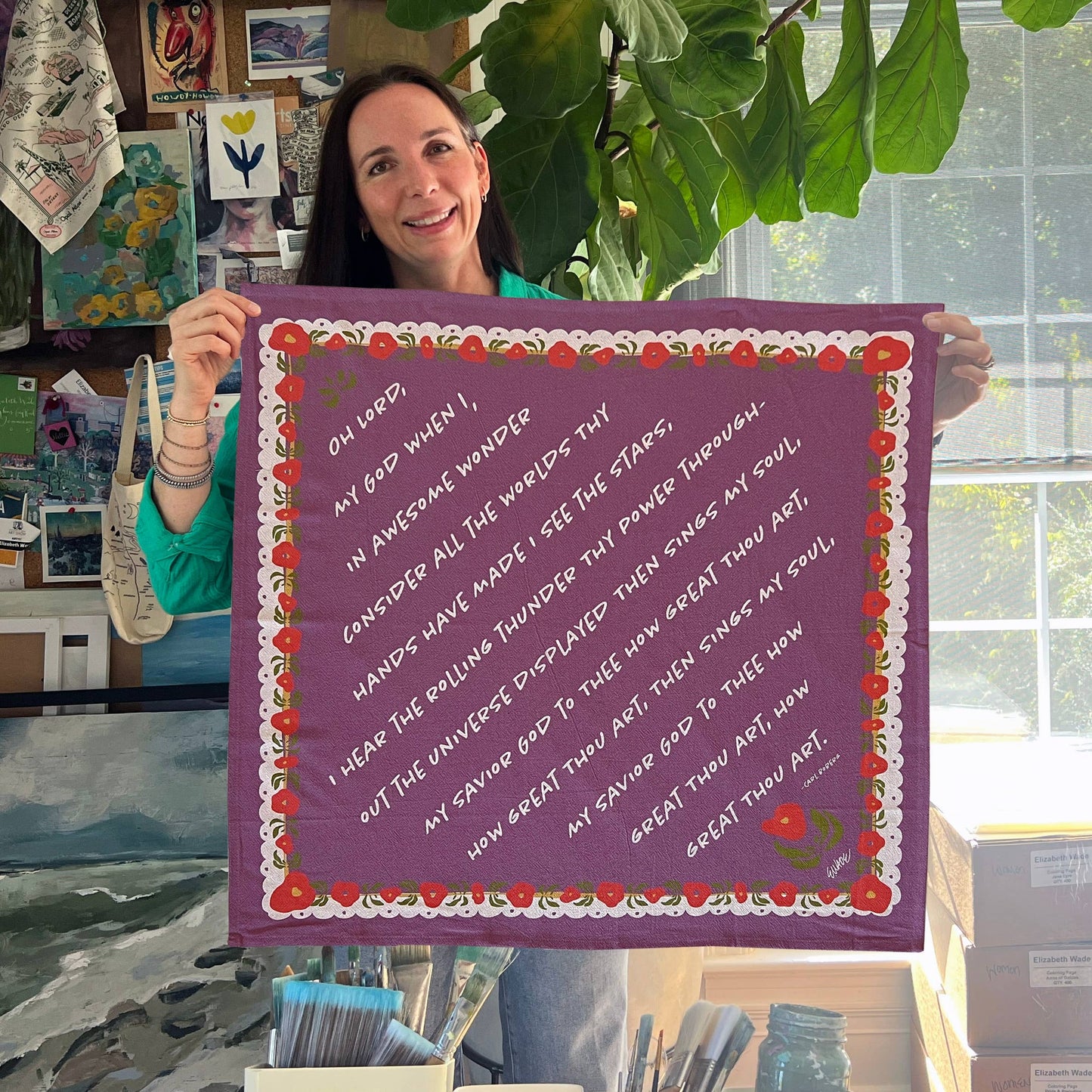 How Great Thou Art Hymn Tea Towel