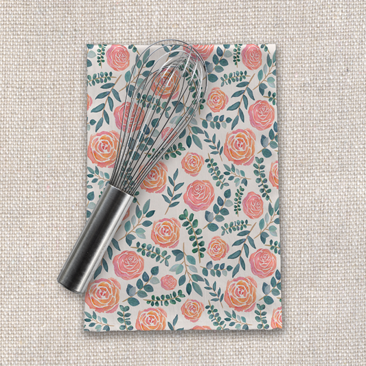 Watercolor Floral Tea Towel